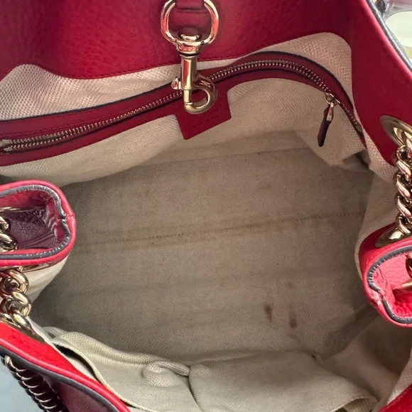 Gucci Red Leather Shoulder Bag - Picture 5 of 6